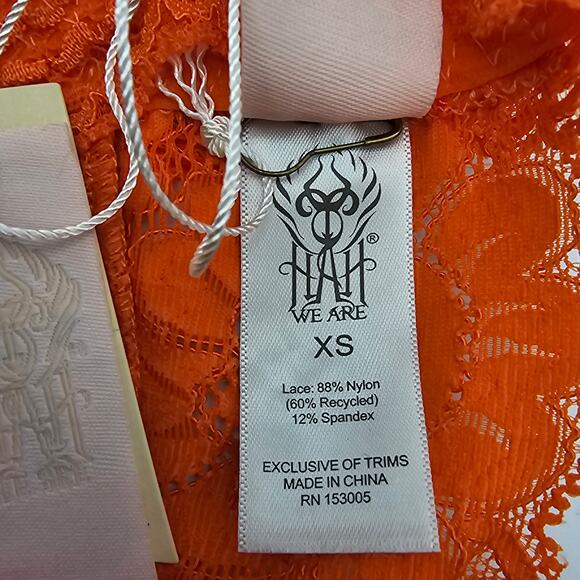 Free people We Are HAH Womans XS Chi Bralittle Bralette Burnt Orange Lace NEW - Picture 6 of 8